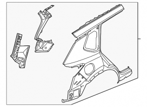 Quarter wing rear left Nissan Rogue 21-23 JP built