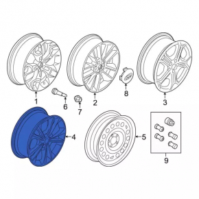 Wheel disk R19 Ford Escape MK3 13-19 type 2 light curb