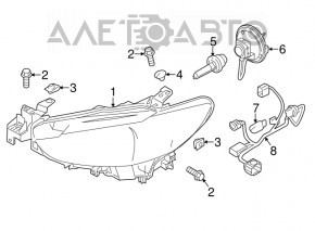 Right front headlight Mazda 6 16-17 LED