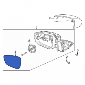Left mirror element for Ford Escape MK4 20-25, heated, BSM