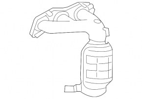 Front exhaust manifold with catalytic converter for Toyota Avalon 2005-2012, with lambda sensor, rusty
