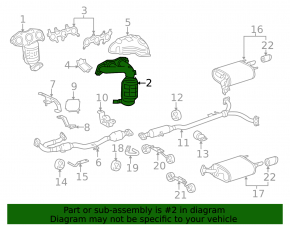 Front exhaust manifold with catalytic converter for Toyota Avalon 2005-2012, with lambda sensor, rusty
