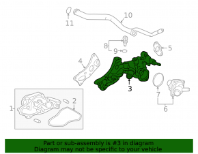 Thermostat housing assembly Acura MDX 14-15