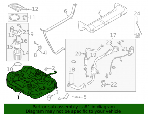 Fuel tank Kia K5 21-24 FWD 1.6T, 2.5 60L