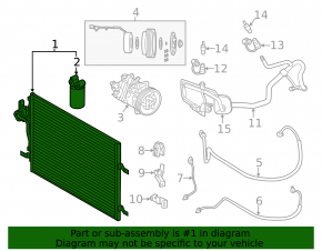 Air conditioning condenser radiator Volvo S60 11-18 T5, T6
