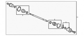 Drive axle shaft rear left Acura TLX 15-
