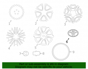 Center cap for Toyota Rav4 19-25 type 1 62mm disk, scratches