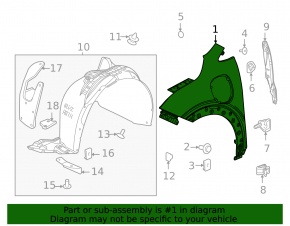 Front left wing Chevrolet Bolt EUV 22-23