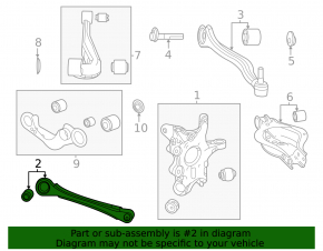 Rear left transverse control arm Lexus RX350 RX500h 23-26 Japan built