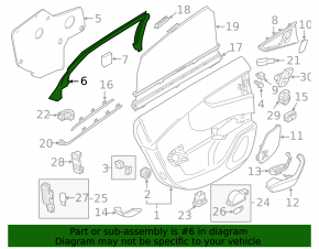 Door trim inner upper rear left Audi A6 C7 12-18