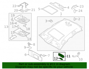 Ceiling light front right Audi A6 C7 12-18 white LED