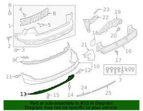 Rear bumper lower lip trim for Audi E-Tron 19-23 silver