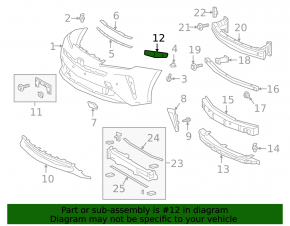 Front bumper mount right Toyota Prius 50 16-22