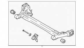 Rear beam Hyundai Elantra 21-23 with brackets