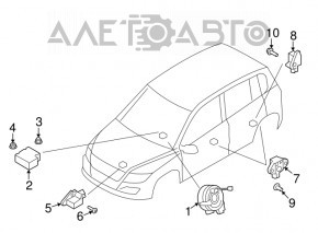 SRS airbag module airbag computer VW Tiguan 09-12
