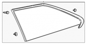 Window blind glass rear right Toyota Sienna 21-25 with chrome molding without curtain