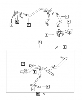 Cooling pipe metal from pump Fiat 500L 14-19 1.4T