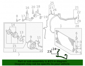 Air conditioning tube condenser-compressor Mitsubishi Outlander Sport ASX 10-21