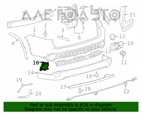 Reflector rear right Toyota Highlander 14-19