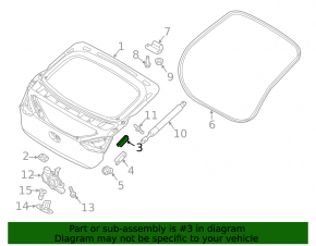 Left tailgate bumper Hyundai Ioniq 17-22 on the door