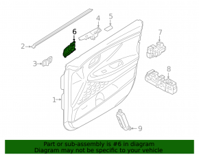 Inner front right door handle Hyundai Santa FE 19-23 matte chrome, worn