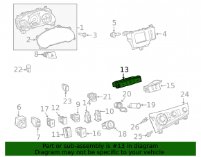 Toyota Sienna 11-14 Monitor Control Buttons Graphite