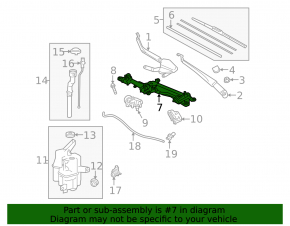 Toyota Prius 30 10-15 windshield wiper linkage with motor cracks