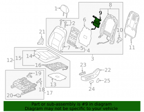 Lumbar support for driver's seat Hyundai Ioniq 20-22 with motor