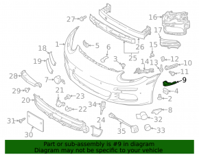 Front bumper mount left wing Porsche Panamera 14-16