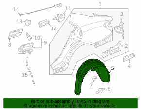 Rear left fender liner Mercedes CLS-class C218 12-12