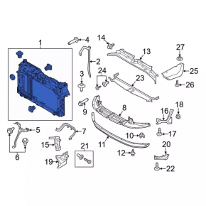 TV panel radiator Ford Fiesta 11-19