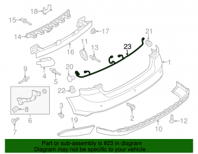 Wiring rear bumper Ford Focus mk3 15-18 rest, 5d, for 4 parking sensors, for keyless