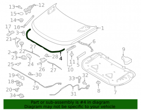 Front hood seal for Land Rover Range Rover 13-21