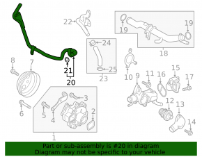 Cooling pipe metal Mazda 6 18-21
