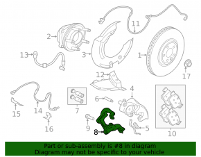 Front left caliper bracket for Jaguar F-Pace X761 17-20 under R18