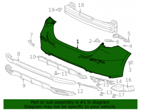 Bare rear bumper Honda Civic XI FE/FL 22- without parking sensors 5d