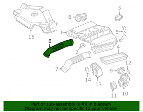 Right air duct for Mercedes W211 V6 V8 petrol
