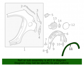 Rear left wing arch trim Mercedes GLA 15-20