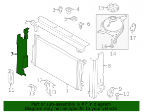 Radiator mounting frame right BMW 5 F10 12-16 2.0T