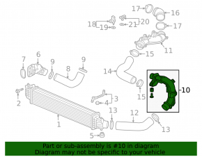 Intercooler pipe left second Honda Accord 18-22 2.0T plastic