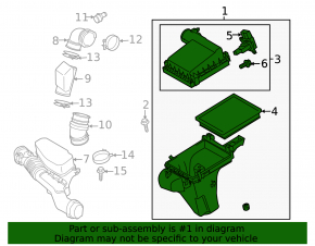 Toyota Prius 30 10-15 air filter housing without flow meter