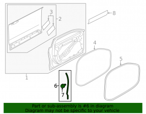 Door seal side rear left Volvo V90 17-22 usa front