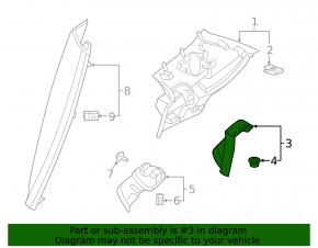 Rear pillar trim left under belt Volvo XC40 19-25 black upper part