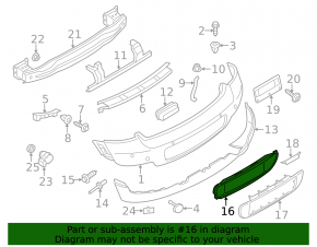 Rear bumper cover for Mini Cooper Countryman R60 10-16 number