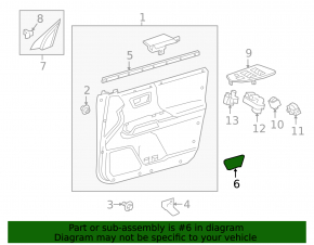 Rear left inner handle cap for Toyota Avalon 13-18