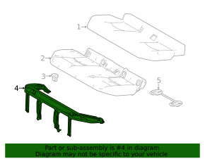 Rear seat frame 2nd row bottom Toyota Prius 50 16- under battery nickel metal
