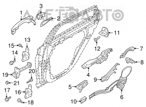 Rear right door lock Hyundai Sonata 15-19