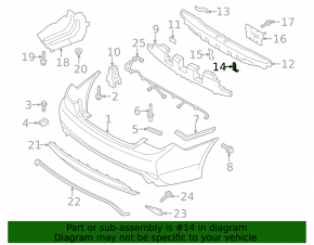 Rear bumper reinforcement bracket lower left Hyundai Sonata 11-15 hybrid