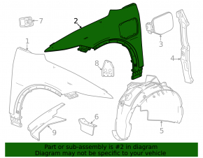 Front left fender Chevrolet Equinox EV 24-26