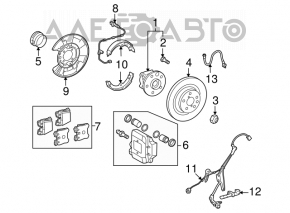 ABS sensor wire rear left Lexus LS460 07-08 rwd